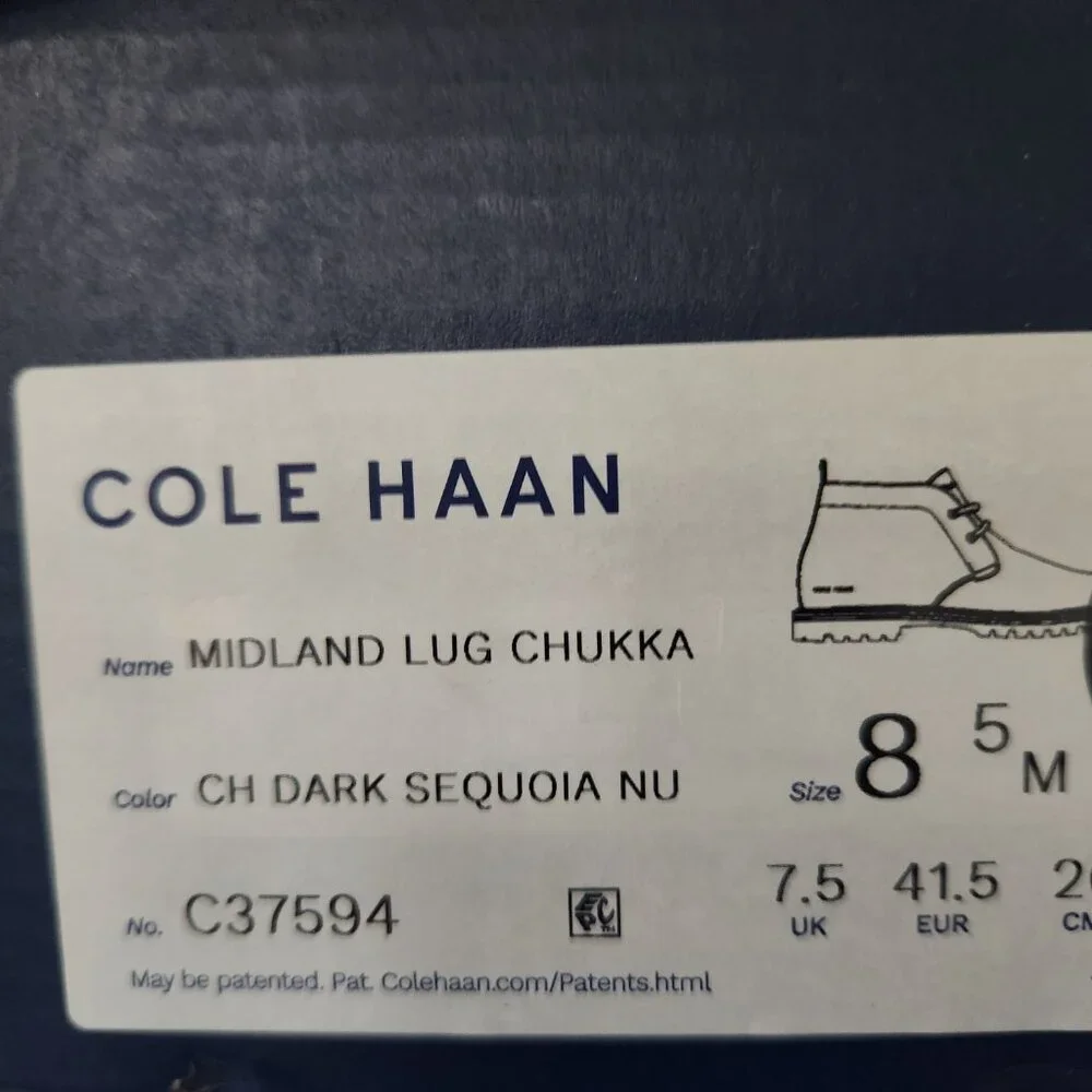 Cole Haan Midland Lug Chukka booties. Leather. NIB. Men's. Size 8.5